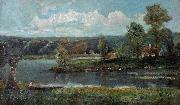 unknow artist Landscape with river oil painting on canvas